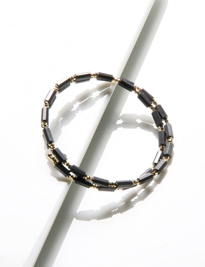 スパイラルブレスブラック / K18YG B