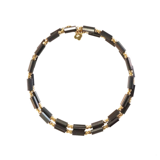 スパイラルブレスブラック / K18YG　B